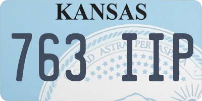 KS license plate 763IIP