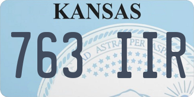 KS license plate 763IIR