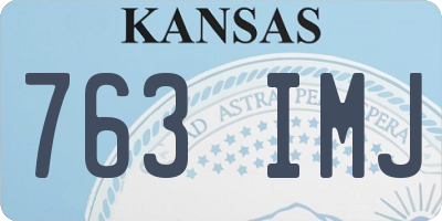 KS license plate 763IMJ
