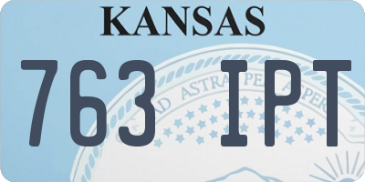 KS license plate 763IPT