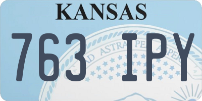 KS license plate 763IPY
