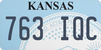 KS license plate 763IQC