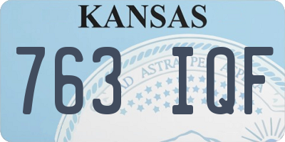 KS license plate 763IQF