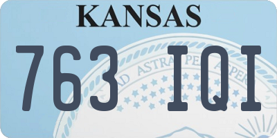 KS license plate 763IQI