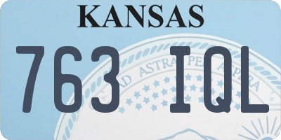 KS license plate 763IQL