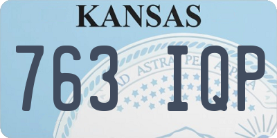 KS license plate 763IQP