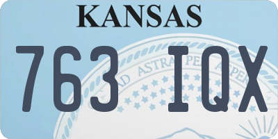 KS license plate 763IQX