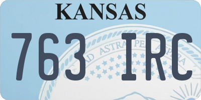 KS license plate 763IRC