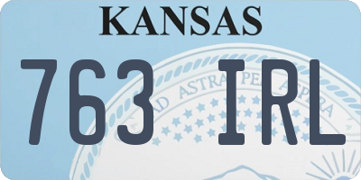 KS license plate 763IRL