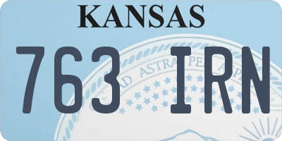 KS license plate 763IRN