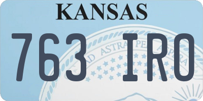 KS license plate 763IRO
