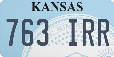 KS license plate 763IRR