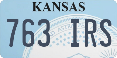 KS license plate 763IRS