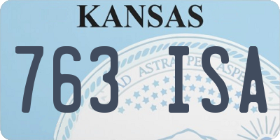 KS license plate 763ISA