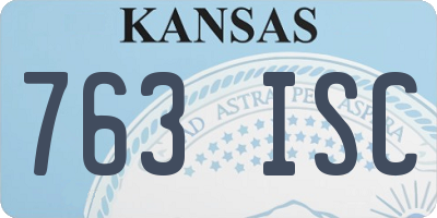 KS license plate 763ISC