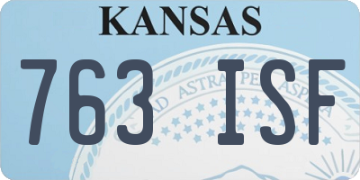 KS license plate 763ISF