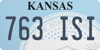 KS license plate 763ISI