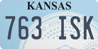 KS license plate 763ISK