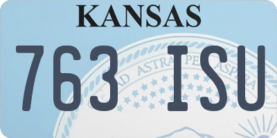 KS license plate 763ISU