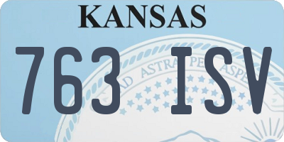 KS license plate 763ISV