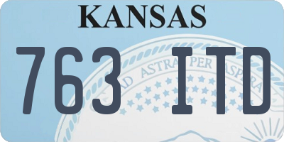 KS license plate 763ITD