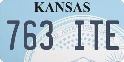 KS license plate 763ITE