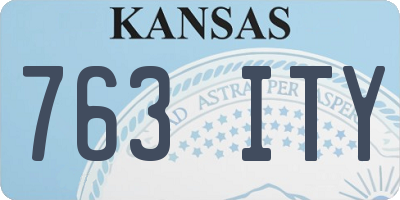 KS license plate 763ITY