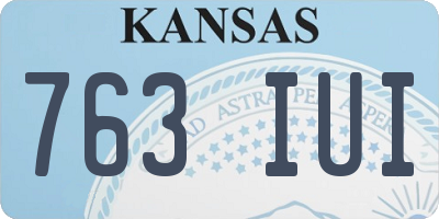 KS license plate 763IUI