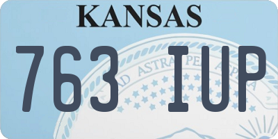 KS license plate 763IUP