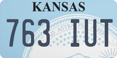 KS license plate 763IUT