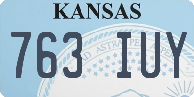 KS license plate 763IUY