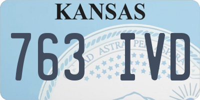 KS license plate 763IVD