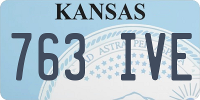 KS license plate 763IVE