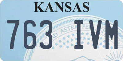 KS license plate 763IVM