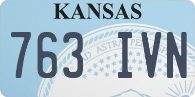 KS license plate 763IVN