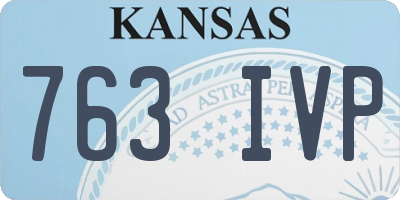 KS license plate 763IVP