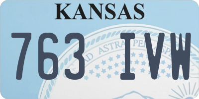 KS license plate 763IVW