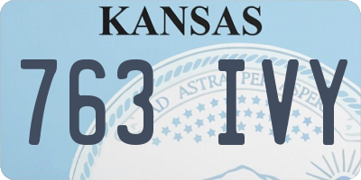 KS license plate 763IVY