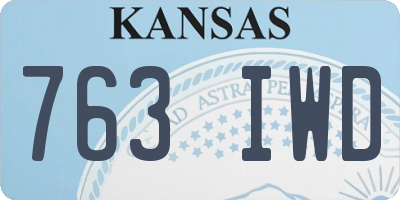 KS license plate 763IWD