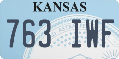 KS license plate 763IWF