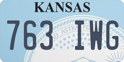 KS license plate 763IWG