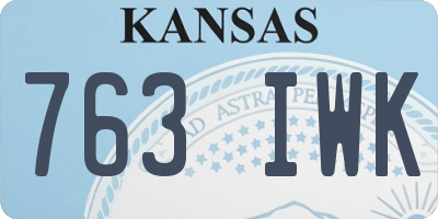 KS license plate 763IWK