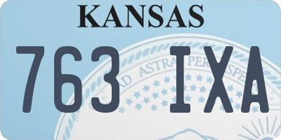 KS license plate 763IXA