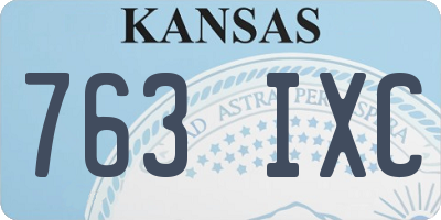 KS license plate 763IXC
