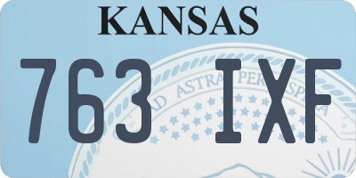 KS license plate 763IXF