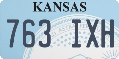 KS license plate 763IXH