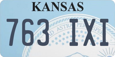 KS license plate 763IXI