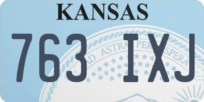 KS license plate 763IXJ