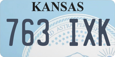 KS license plate 763IXK