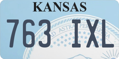 KS license plate 763IXL